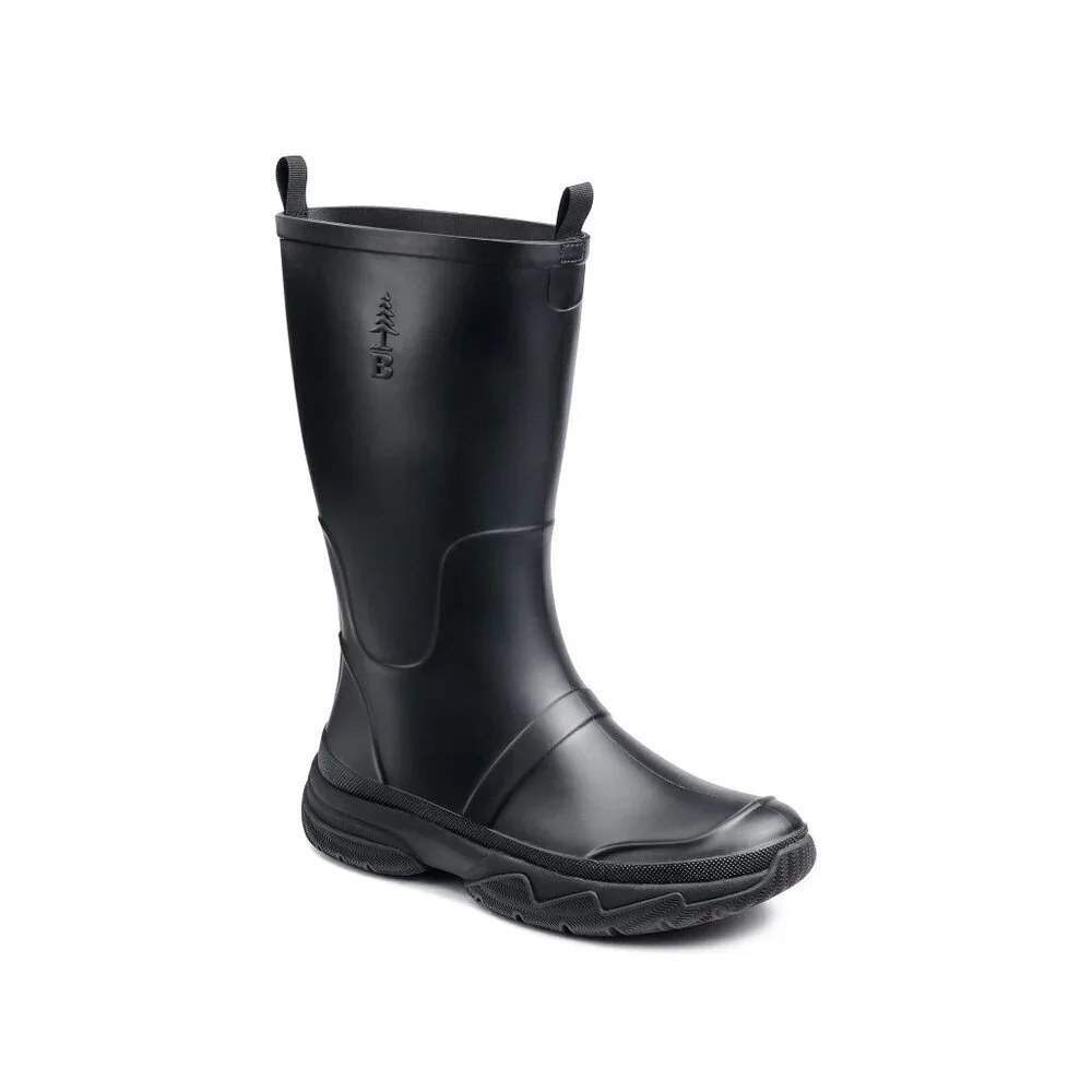 BASS OUTDOOR Men's Field Rainboot Knee High Boot, Black, 7